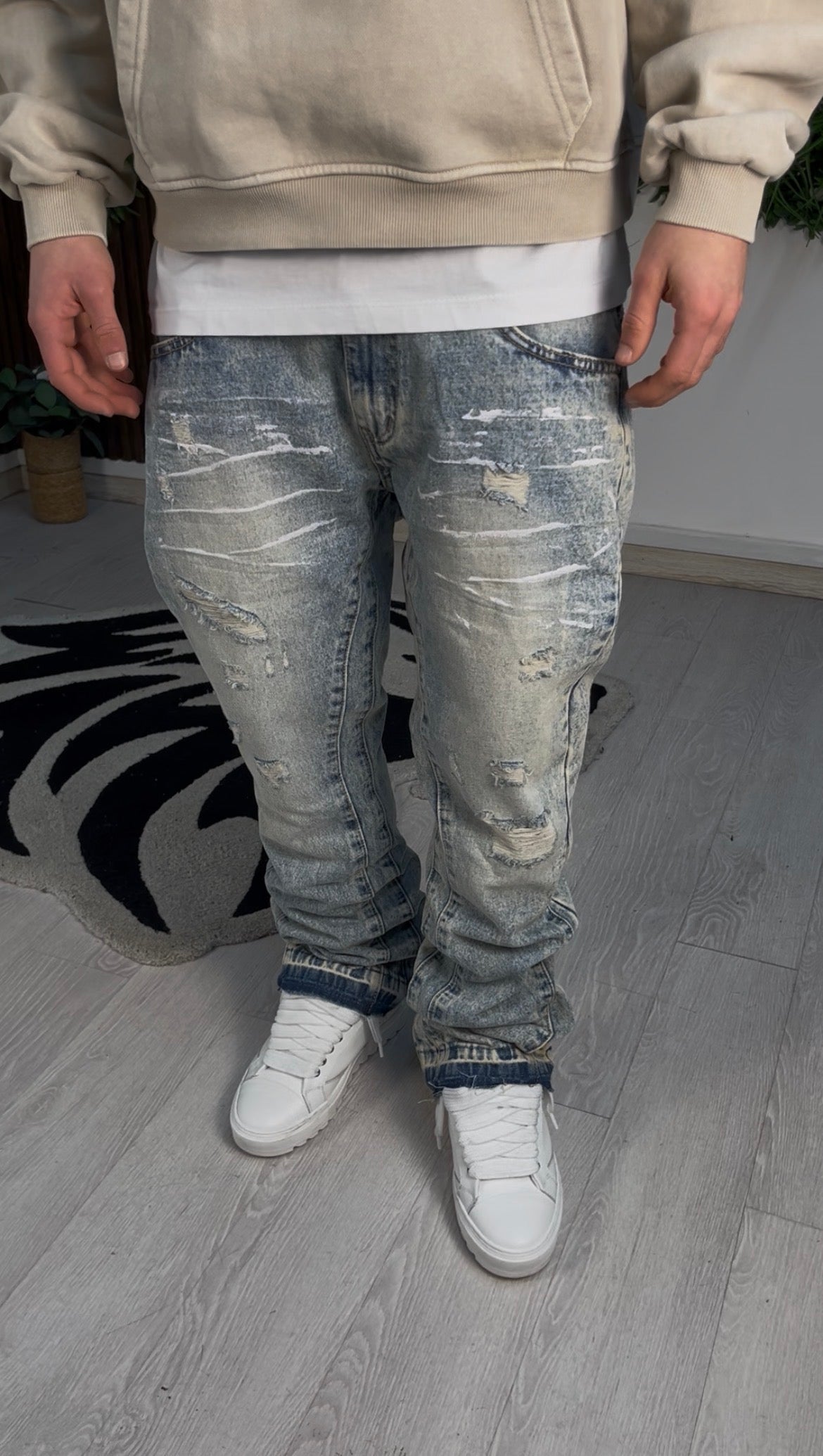 JEANS FLARE SAND