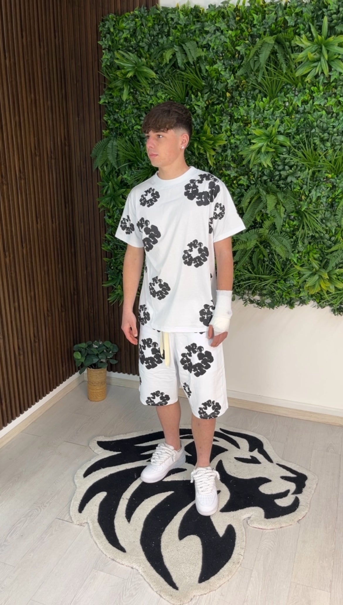 COMPLETO CORTO FLOWER BIANCO