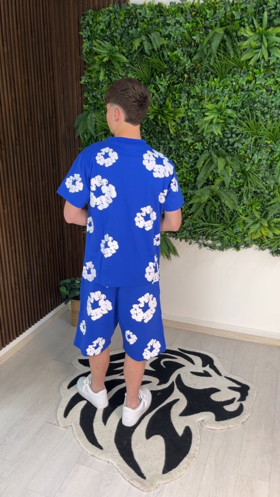 COMPLETO CORTO FLOWER BLU