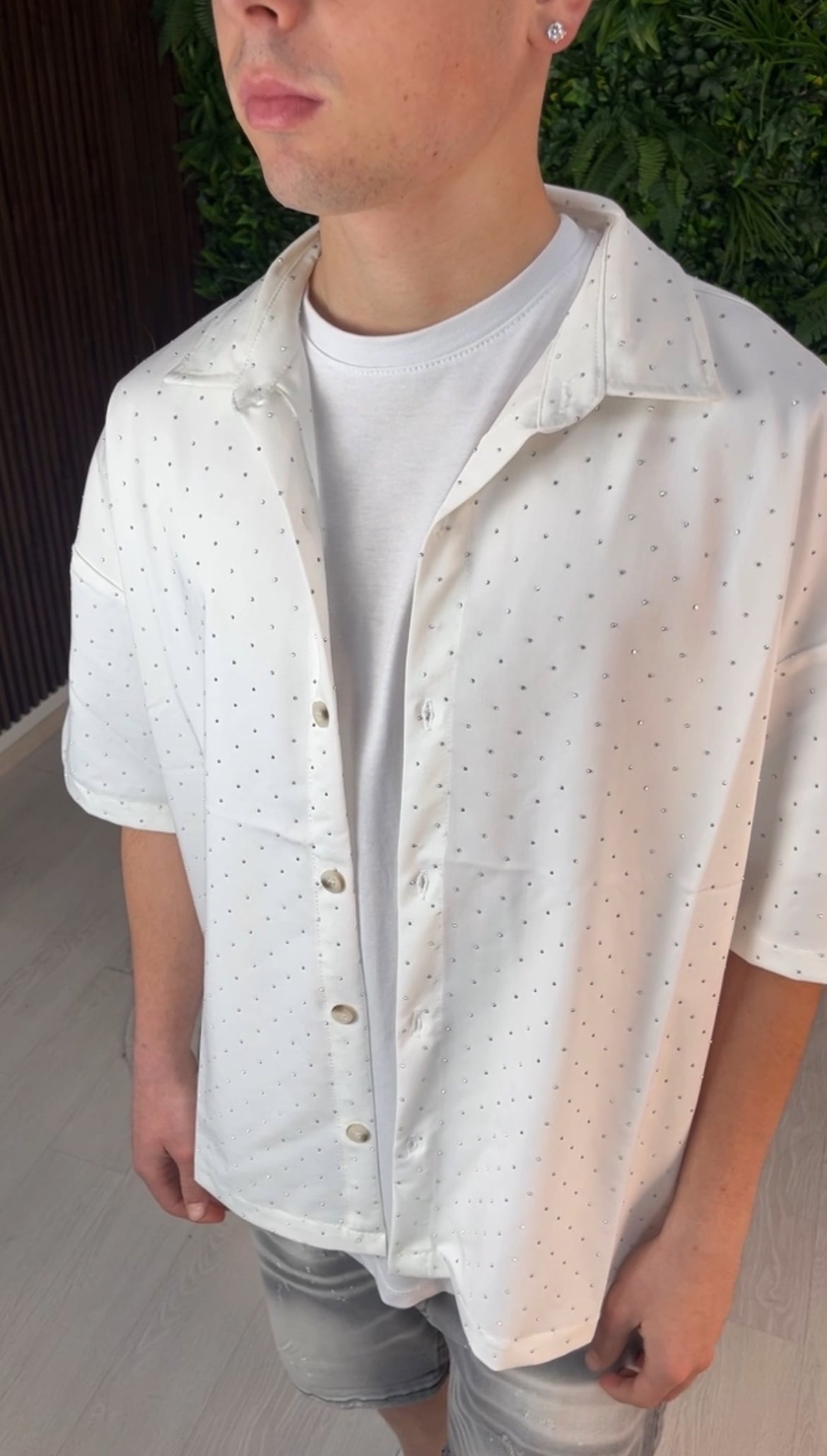 CAMICIA CON STRASS BIANCA