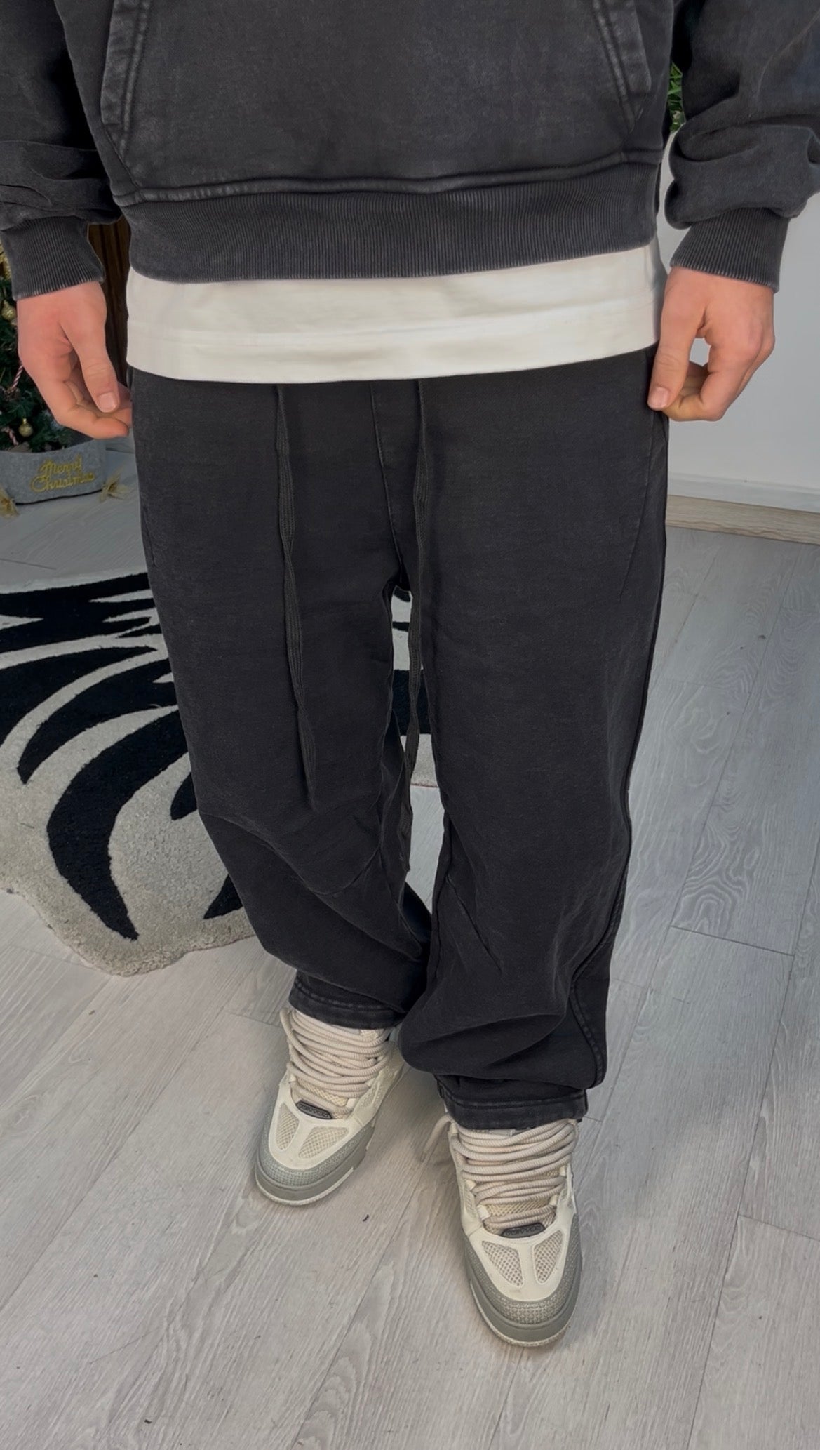 WASHED FLEX PANTS BLACK