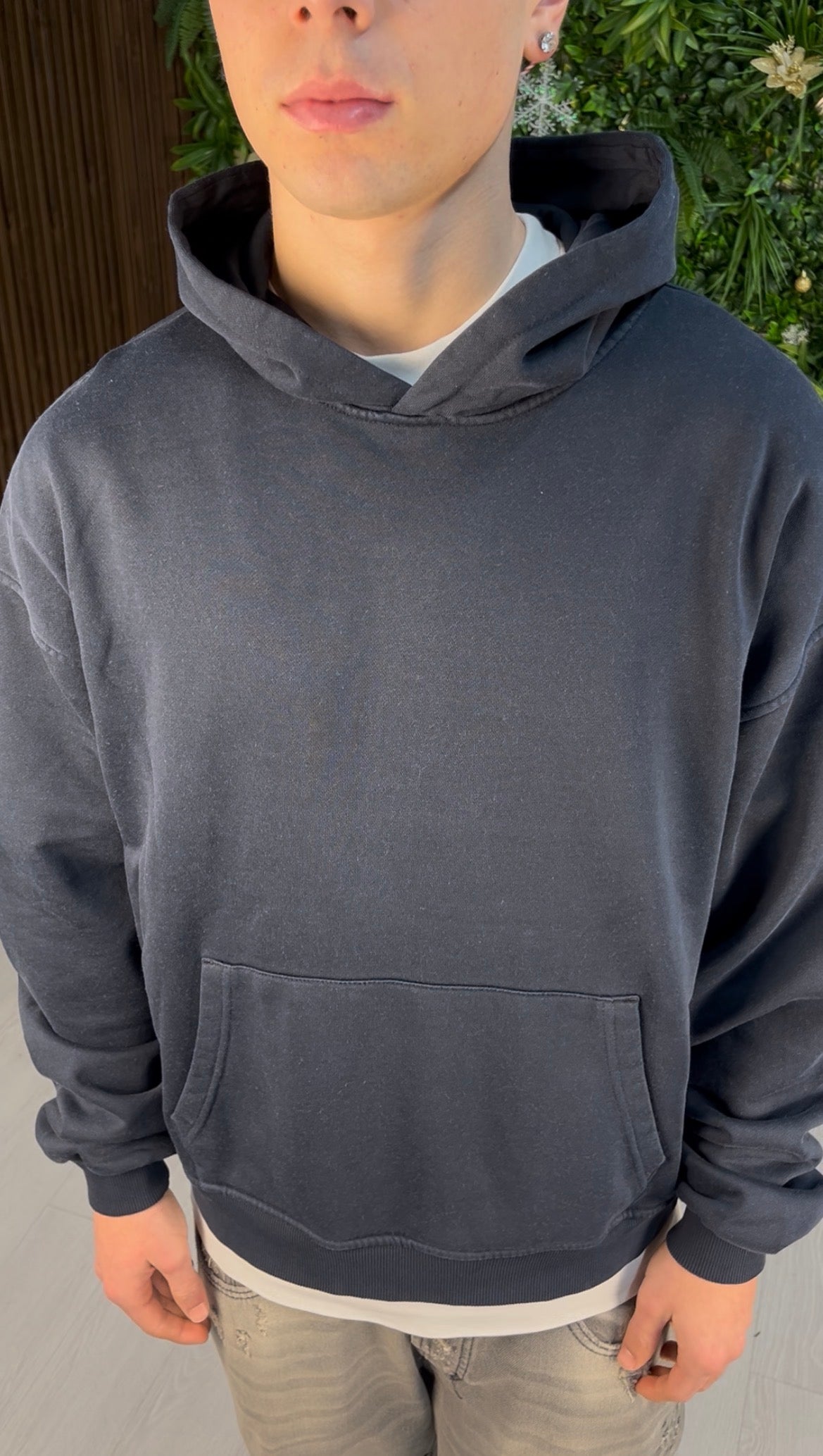 WASHED HOODIE DARK BLUE
