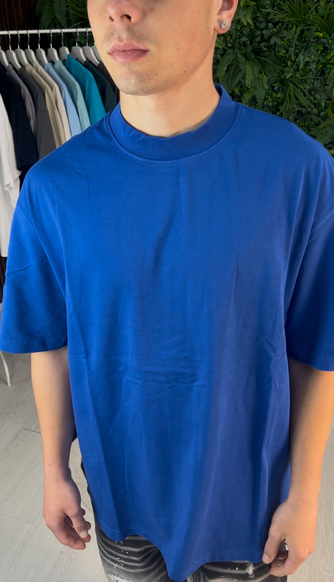 T-SHIRT PREMIUM SEMI-OVER BLU