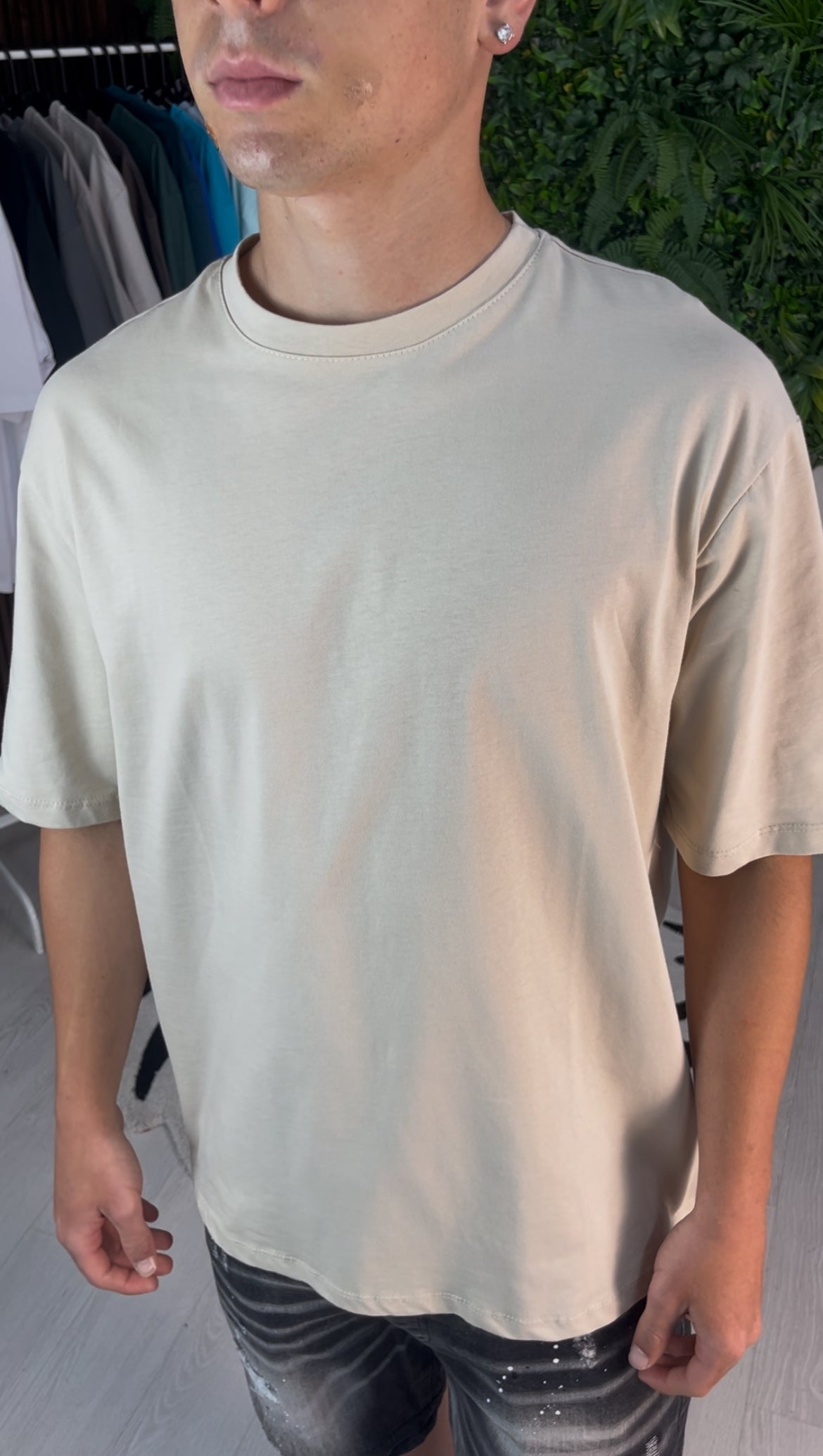 T-SHIRT GIROCOLLO BEIGE