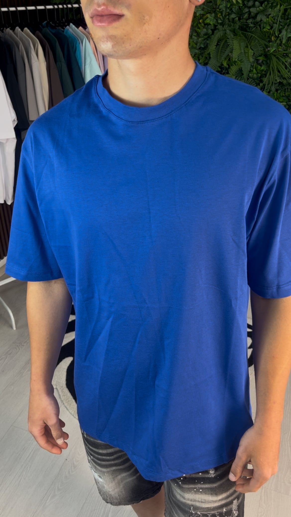 T-SHIRT GIROCOLLO BLU