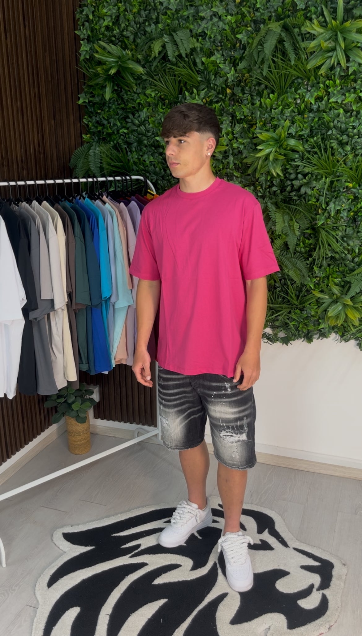 T-SHIRT GIROCOLLO FUXIA