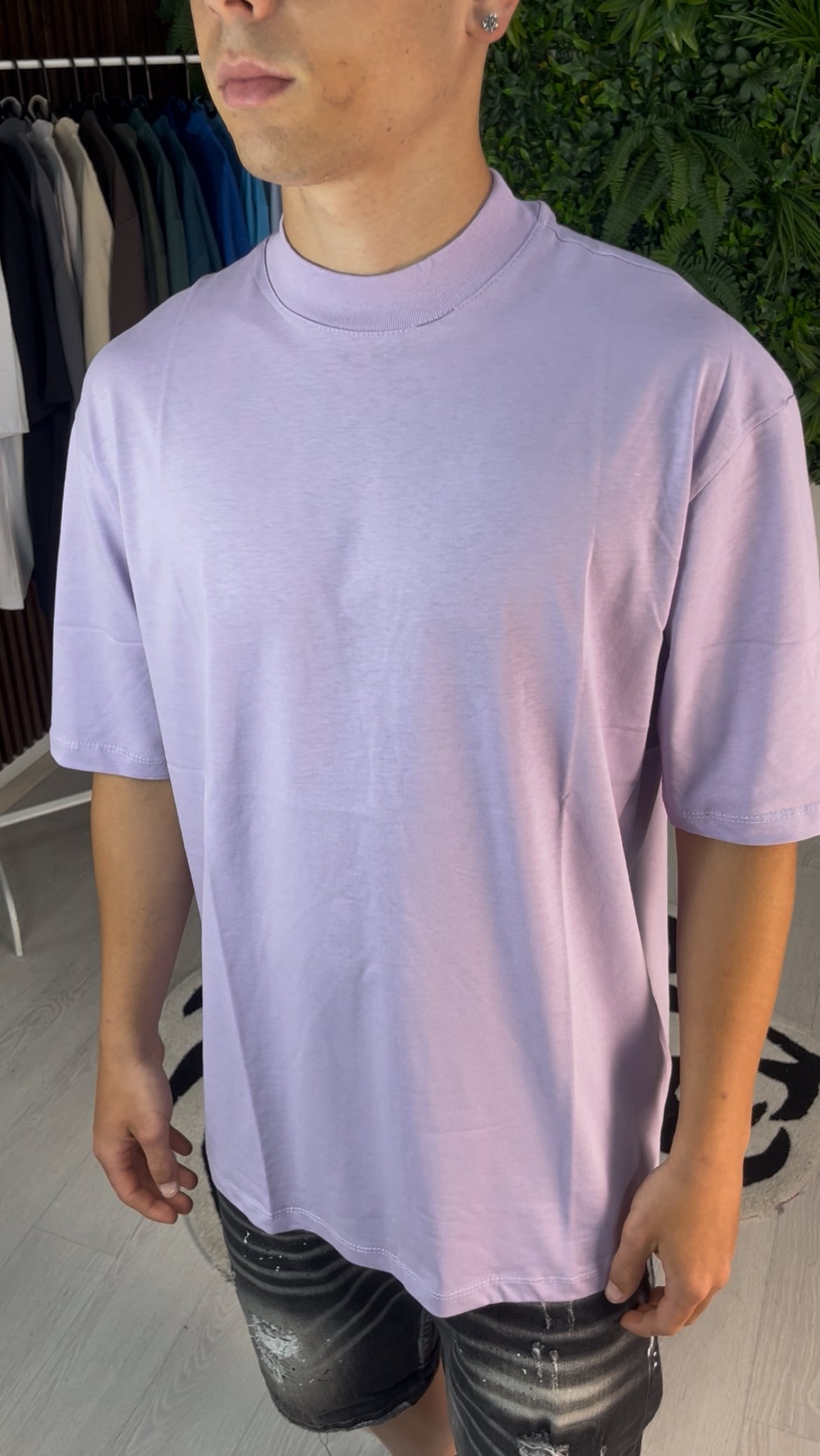 T-SHIRT COLLO ALTO LILLA