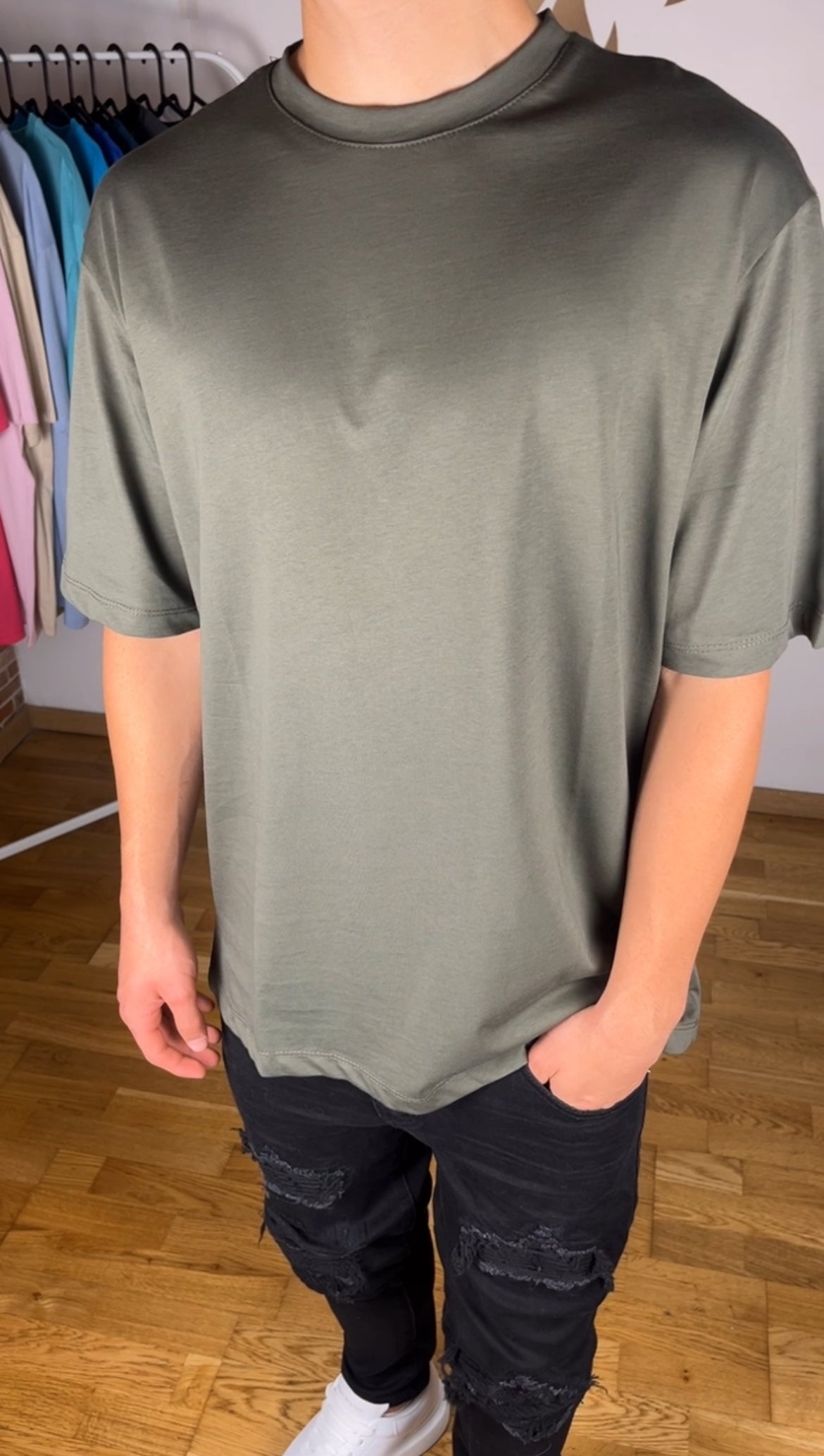 T-SHIRT GIROCOLLO VERDE MILITARE