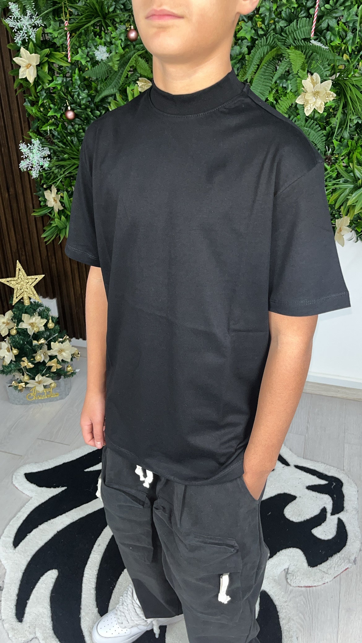 T-SHIRT COLLO ALTO NERA