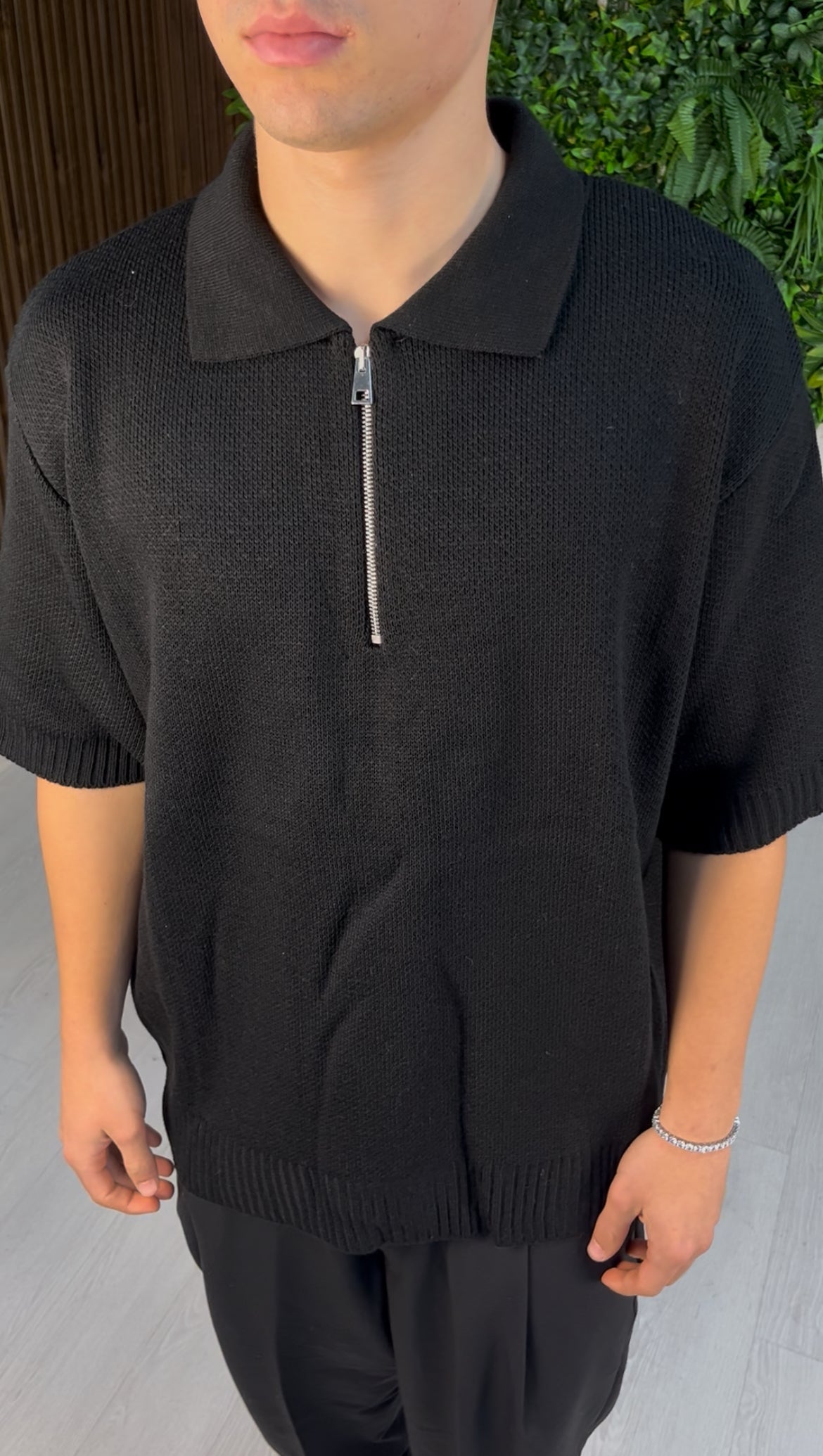 POLO ZIP NERA