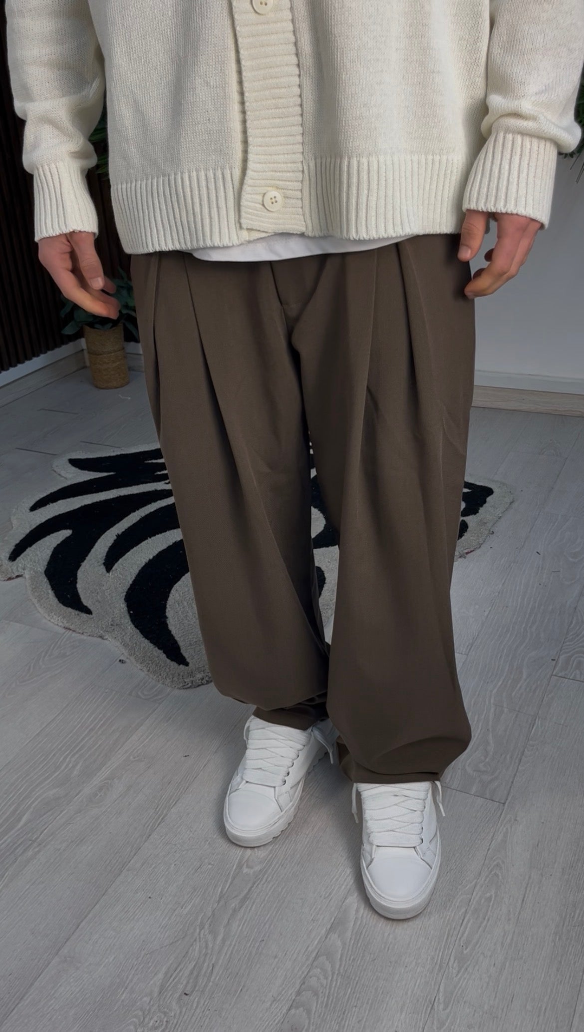 PANTALONE TAILORED MARRONE