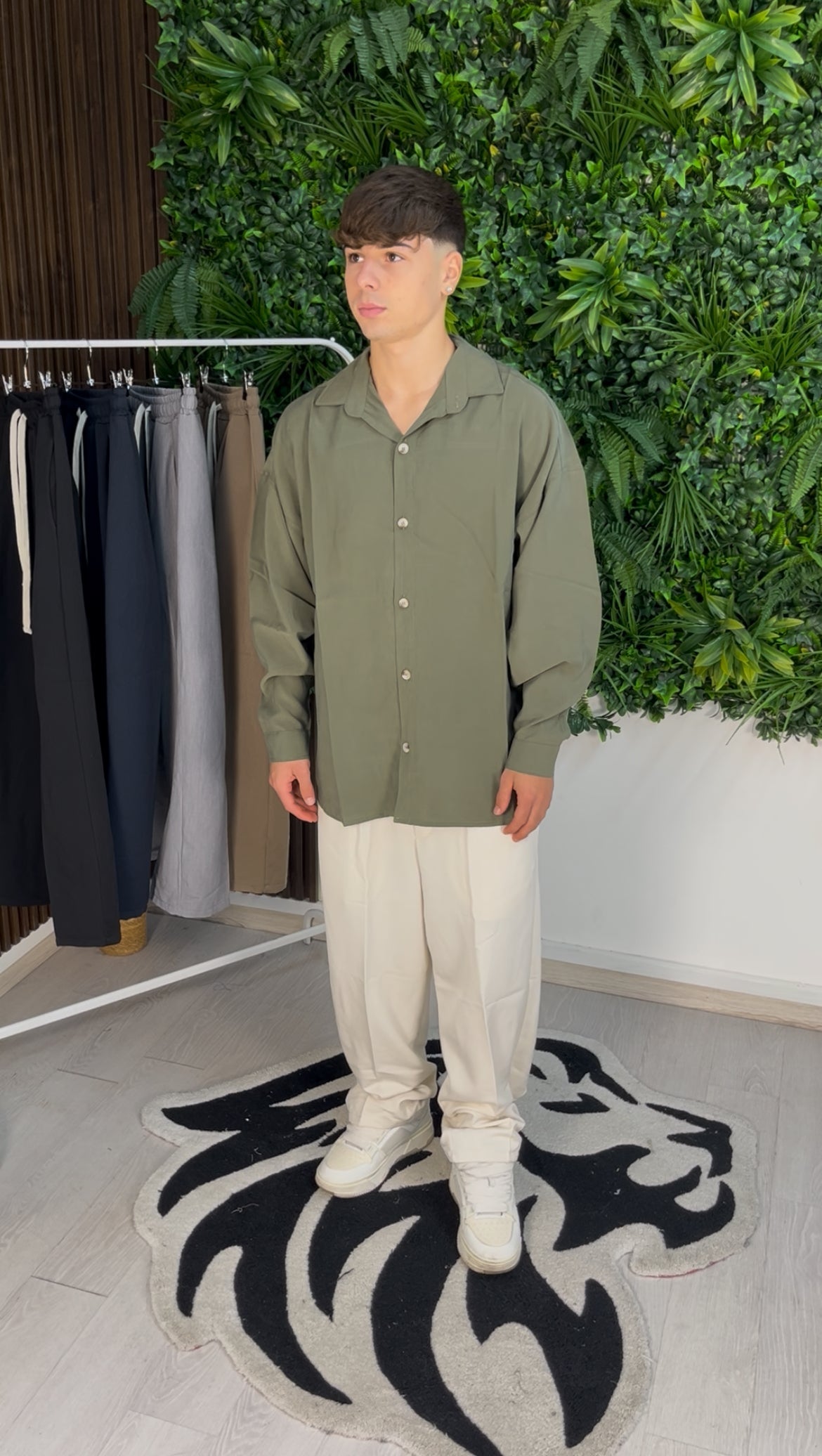 CAMICIA ELEGANT OVER VERDE MILITARE