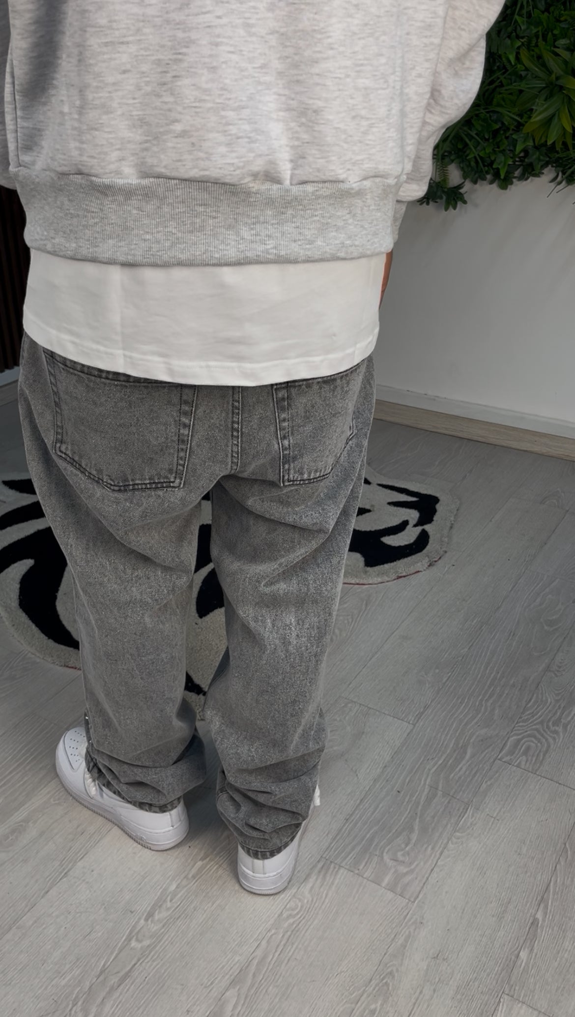 JEANS BAGGY STRASS GREY