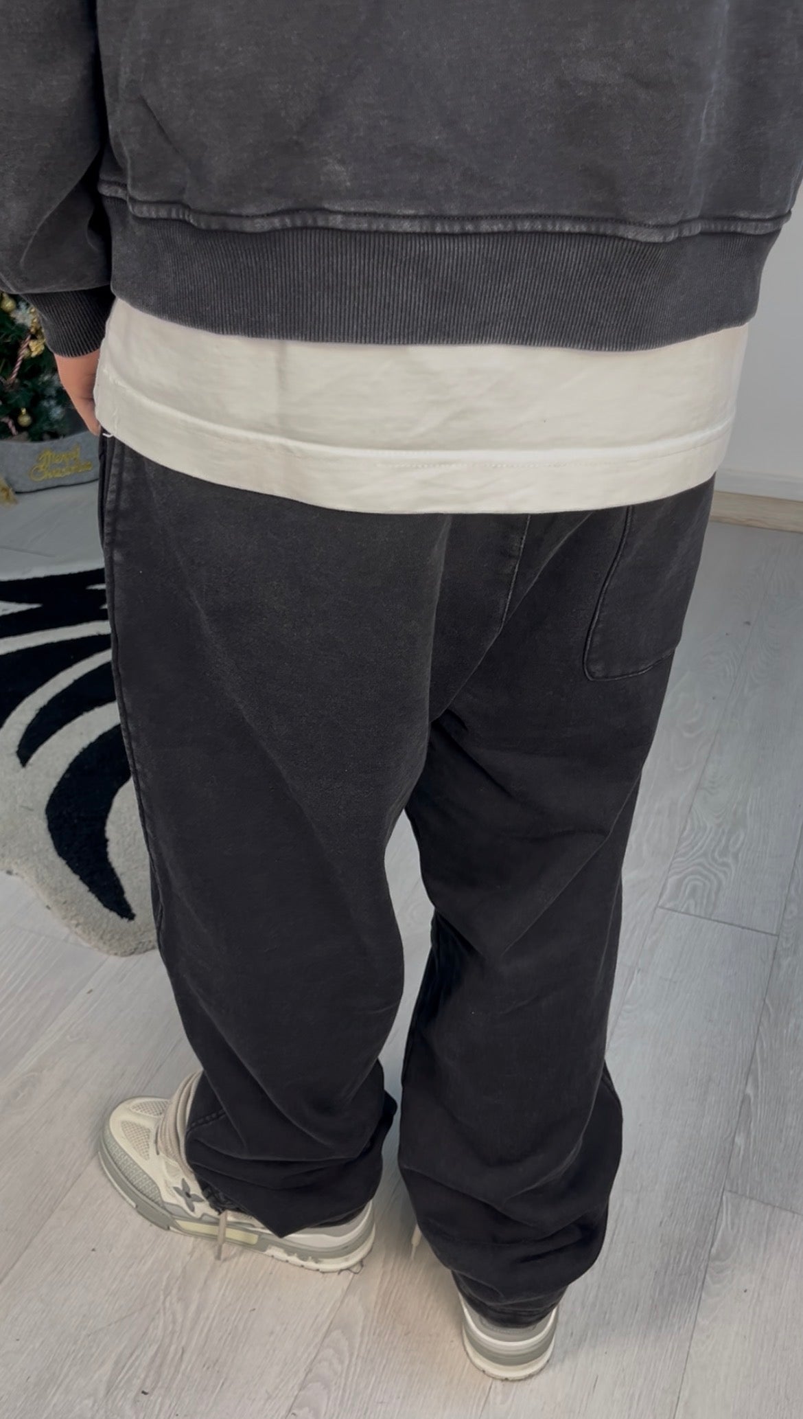 WASHED FLEX PANTS BLACK