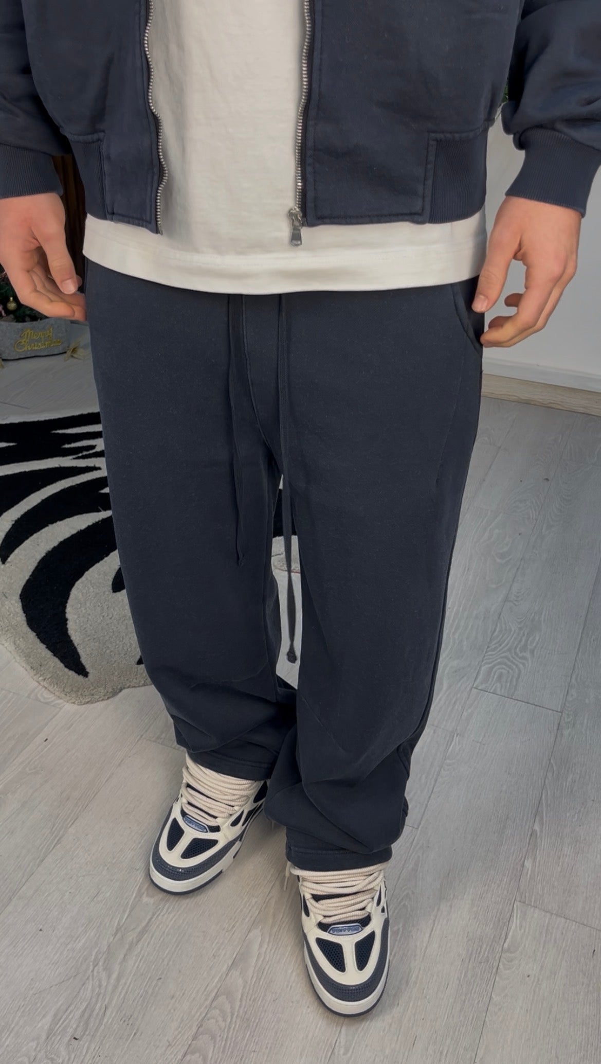 WASHED FLEX PANTS DARK BLUE