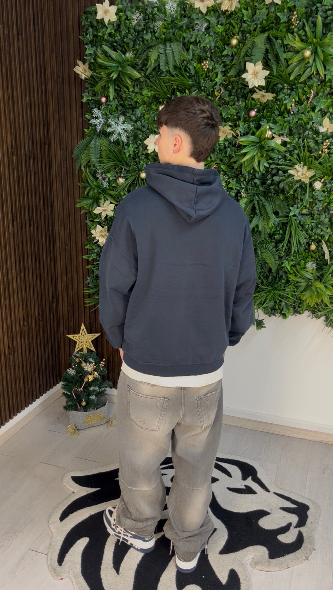 WASHED HOODIE DARK BLUE