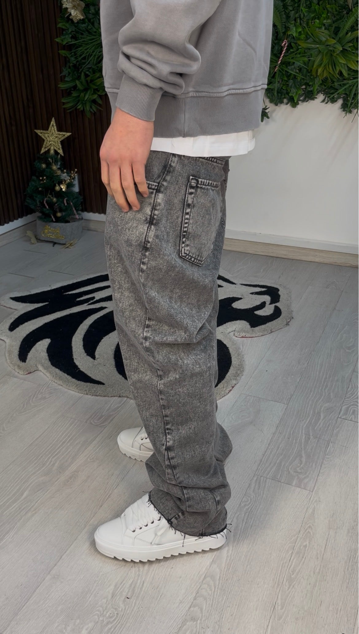 JEANS FLARE DARK GREY
