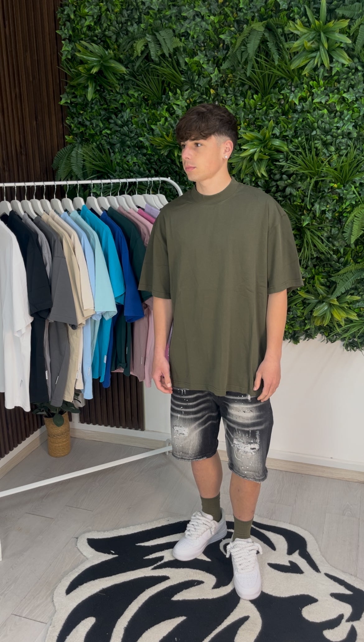 T-SHIRT PREMIUM SEMI-OVER VERDE MILITARE