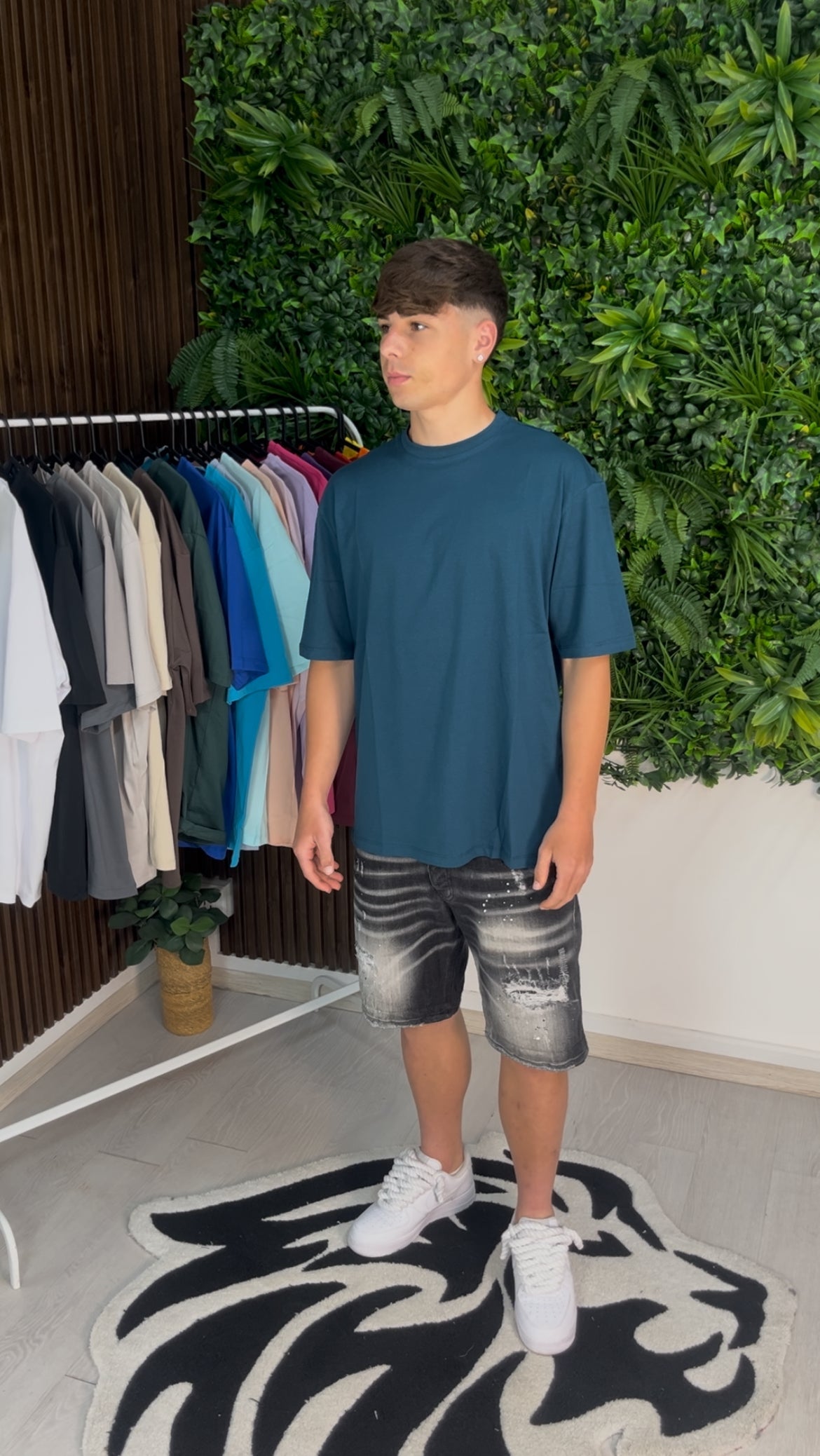 T-SHIRT GIROCOLLO PETROLIO