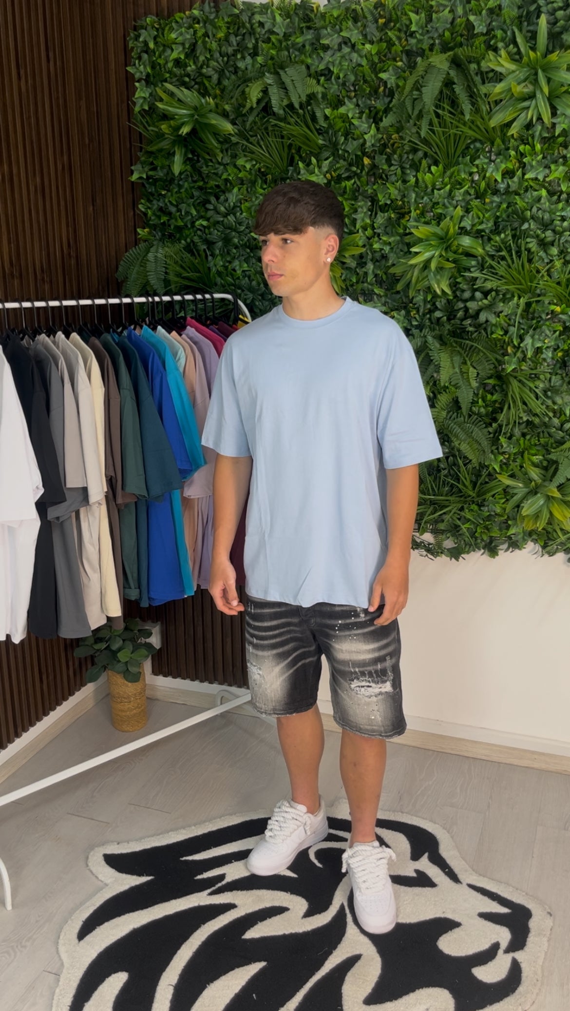 T-SHIRT GIROCOLLO CELESTE