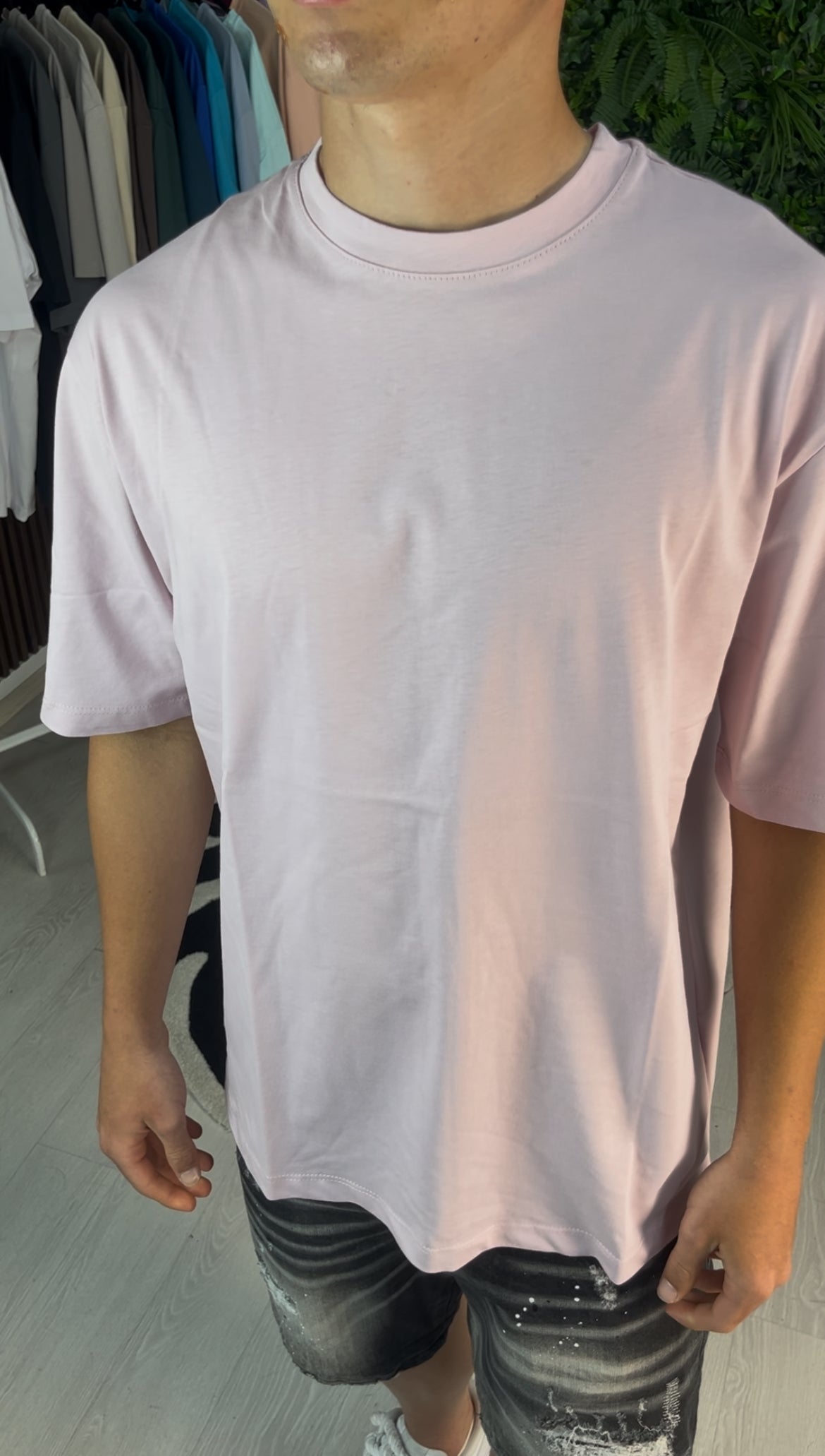 T-SHIRT GIROCOLLO ROSA
