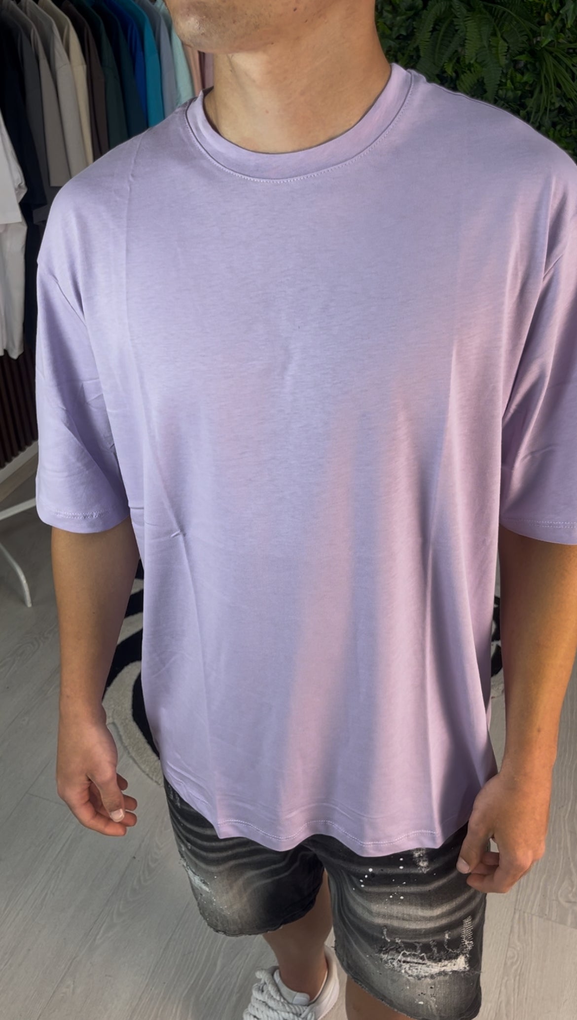 T-SHIRT GIROCOLLO LILLA