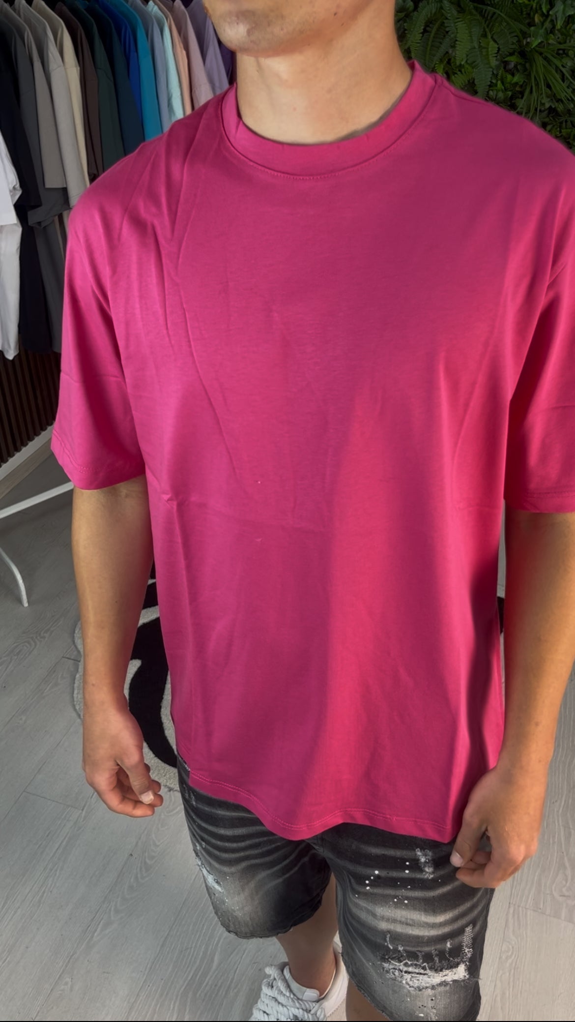 T-SHIRT GIROCOLLO FUXIA