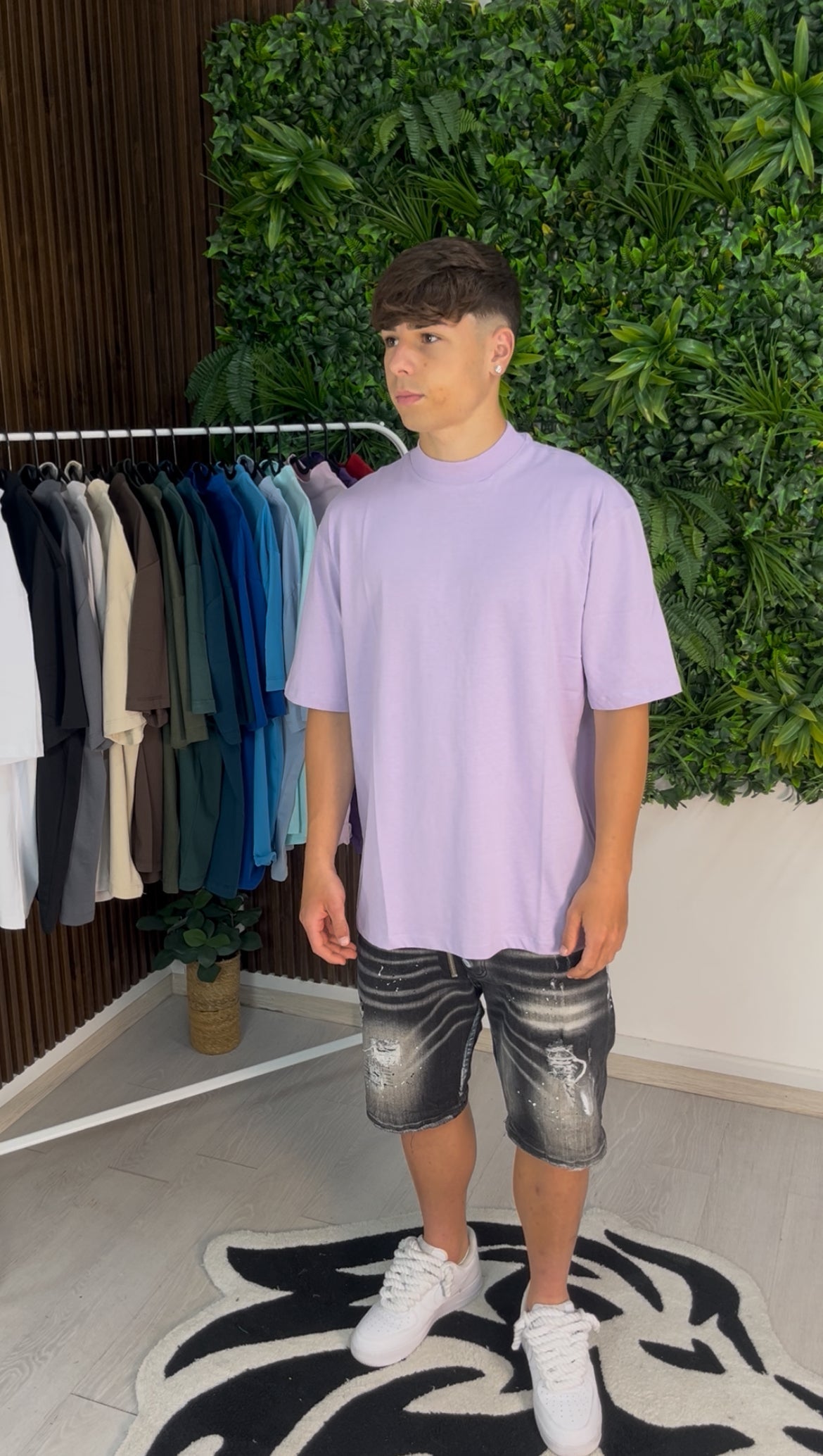 T-SHIRT COLLO ALTO LILLA