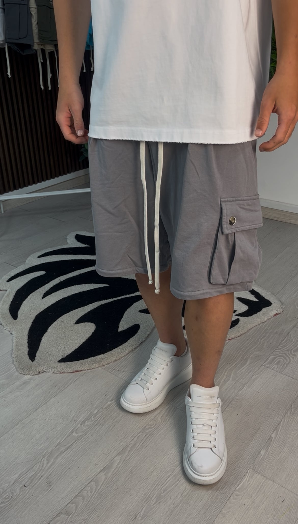 CARGO CORTO IN COTONE GRIGIO