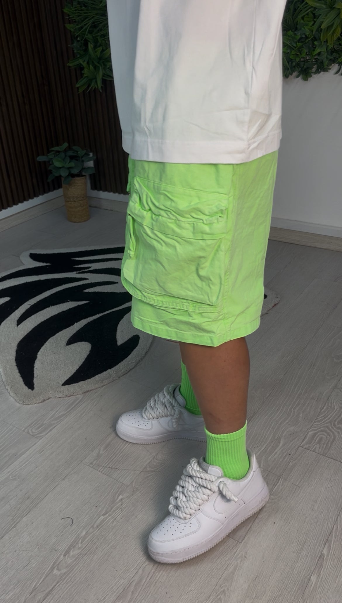 FRONT CARGO CORTI VERDE FLUO