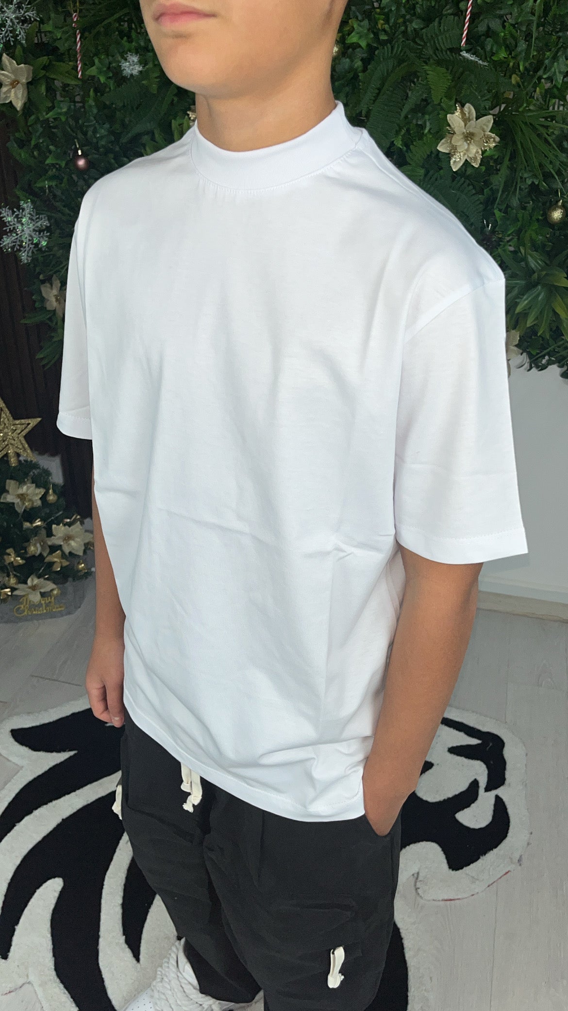 T-SHIRT COLLO ALTO BIANCA